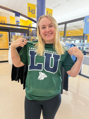 Open image in slideshow, Lakeland University Green and Brown Tees
